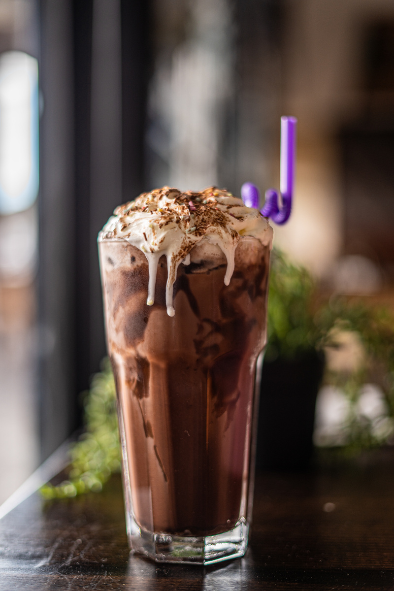 Close-up of an Iced Chocolate Drink